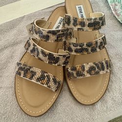 Steve Madden Beaded Leopard Slides