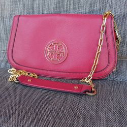 Tory Burch Red Clutch/Cross Body Handbag 