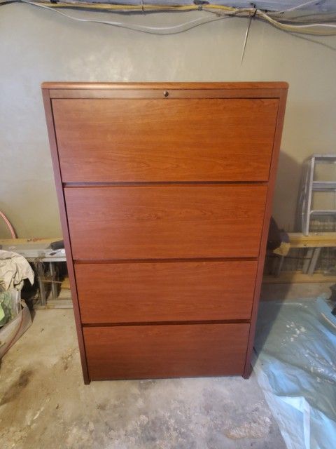 Wood 4 Drawer Lateral File Cabinet