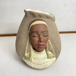 African Warrior Vase beautiful hand painted ceramic
