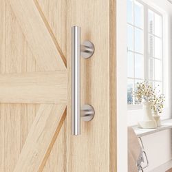 ZEKOO 12'' Sliding Barn Door Handle Hardware Two-Side Design Brushed Finish Stainless Steel Garden Gate Shed Pull Handle