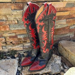 Custom Made Leather Cowboy/Cowgirl Boots Size 8