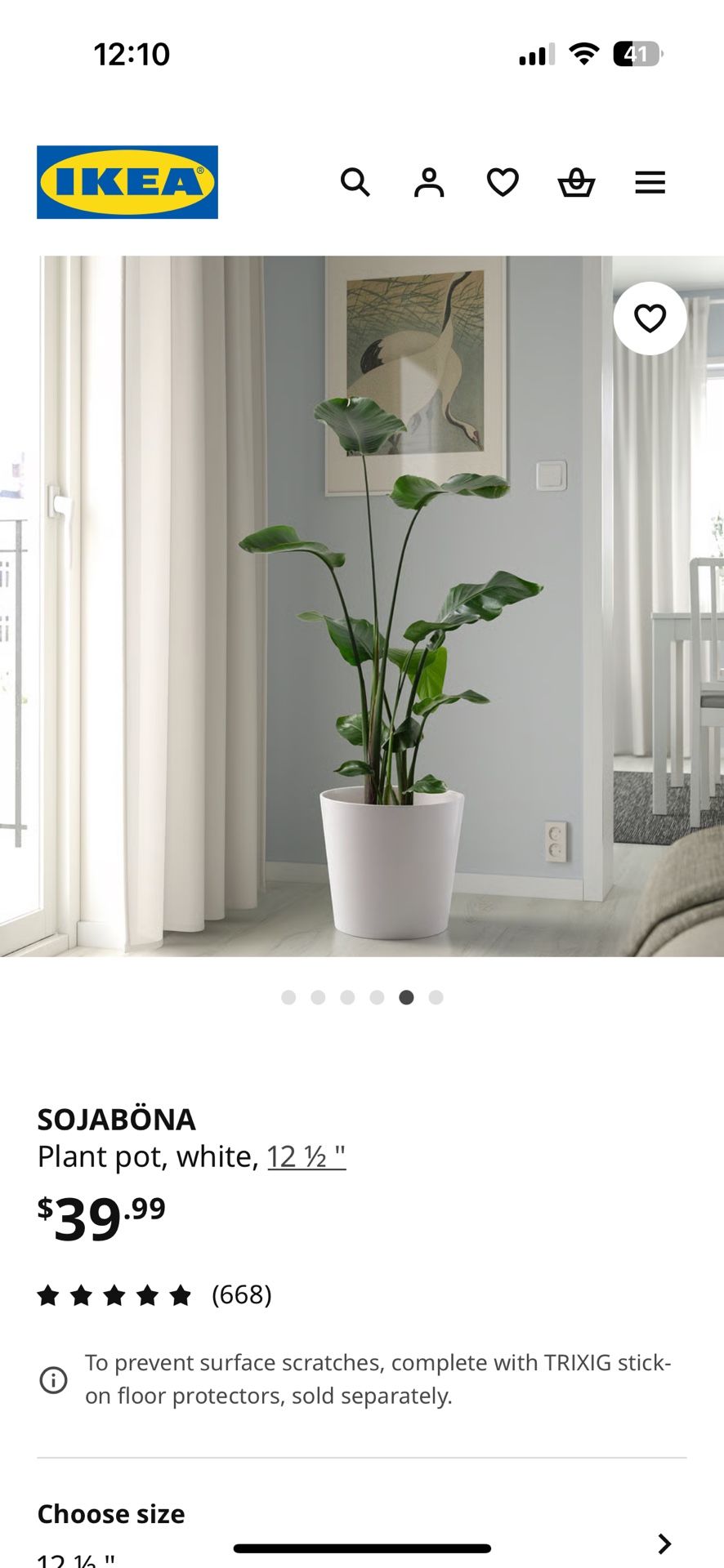 IKEA Large Ceramic Plant Pot 1foot Wide