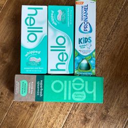 Various Hello And Sensodyne Toothpaste 