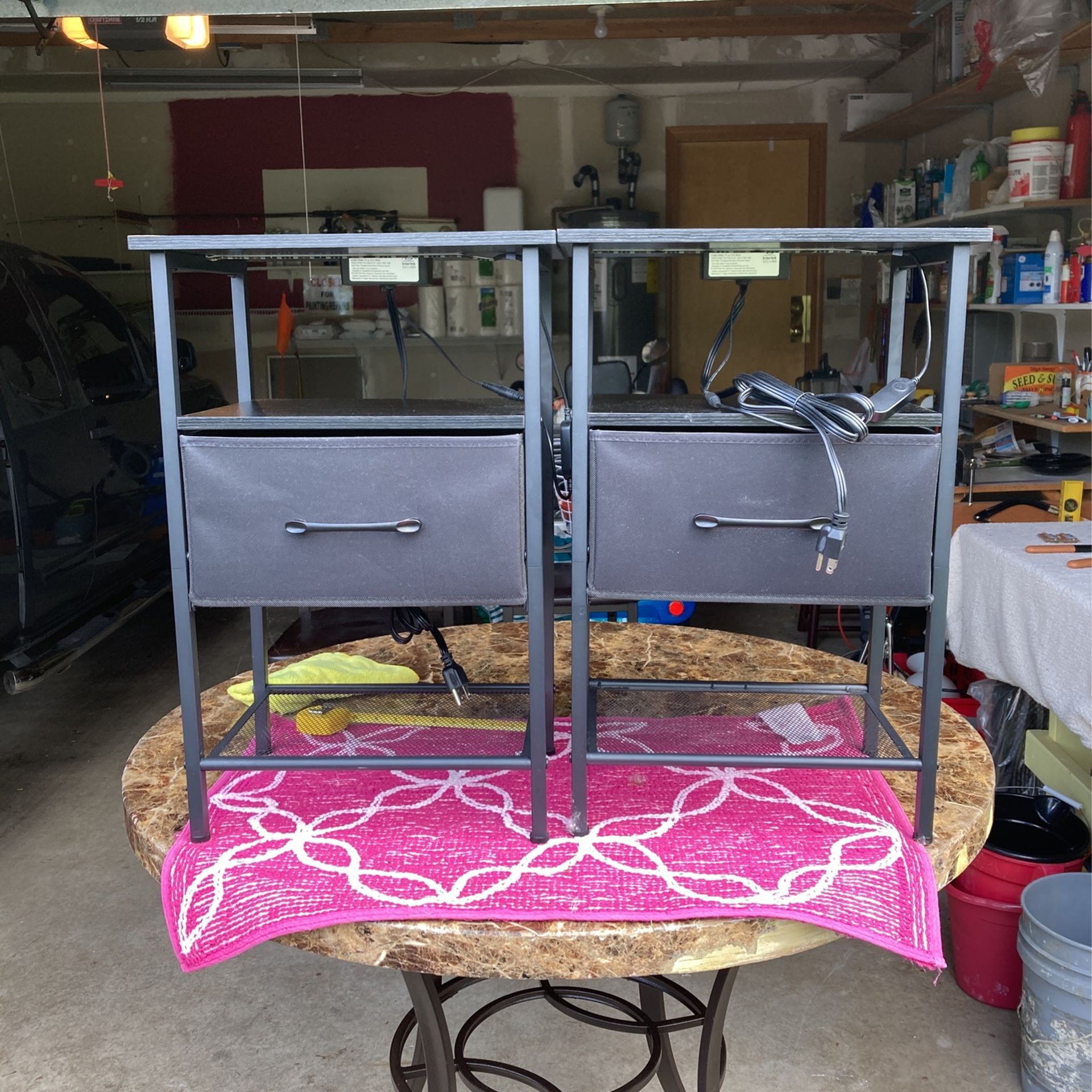 2 Night Or End Tables With LED Lights