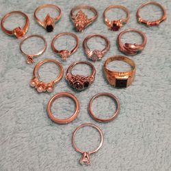 Lot Of 15 Gold Plated Rings (Best Offer)