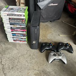 Xbox 360 with 3 Controllers And Many Games