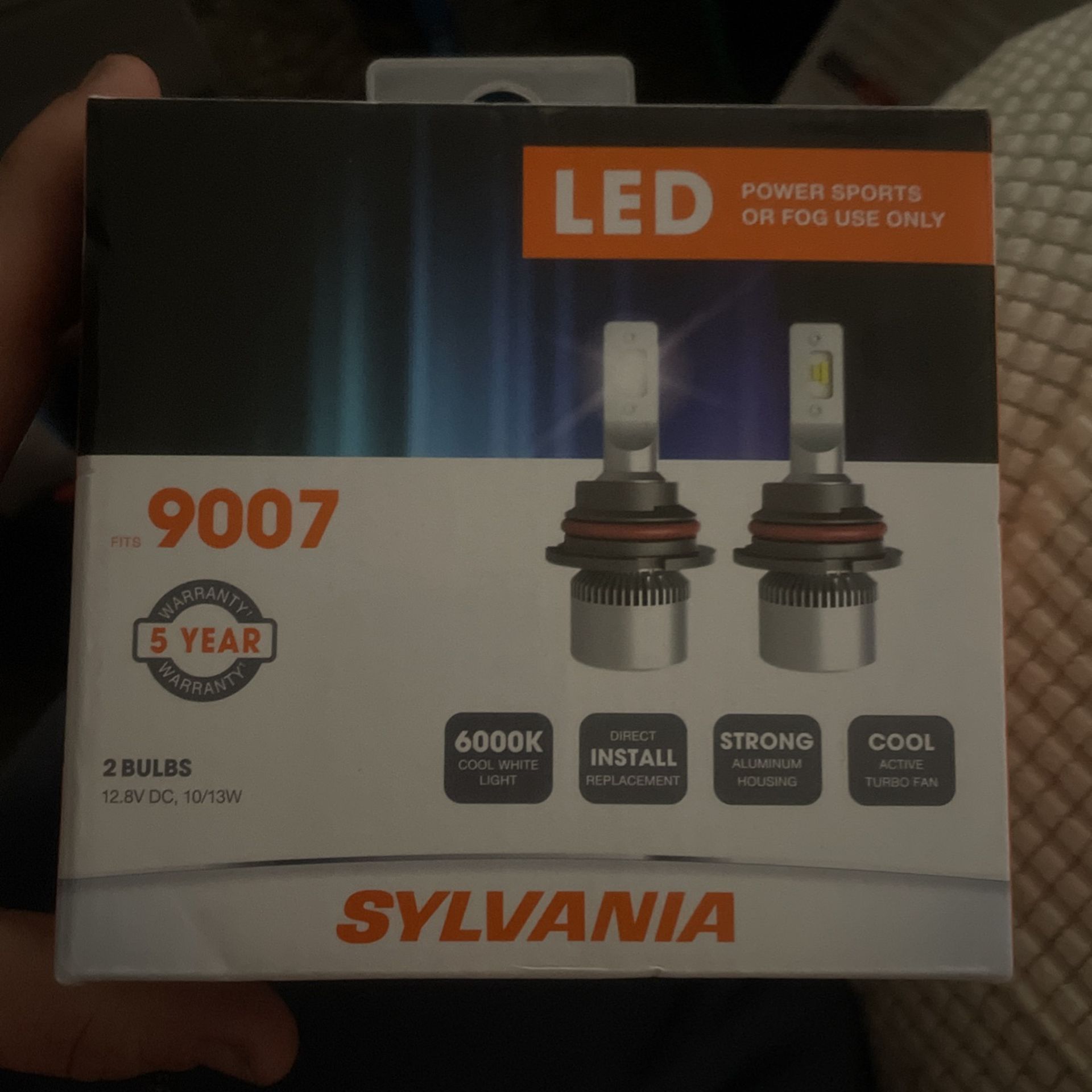 Sylvania H7 LED Power Sports Fog Headlights 2 Bulbs Cool White H7SL.BX2 NEW