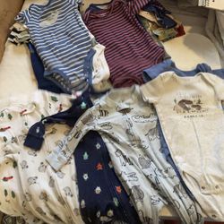 Baby Boy Onesies(Sizes 9m,12m &18m) Bibs & Diaper Bag & Nursing Pillow  !!!Bundle Deal!!!