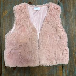 Pink Faux Fur Vest - Girls Size 7/8