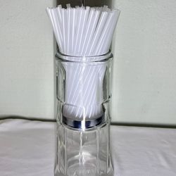 Glass Straw Dispenser & Straws