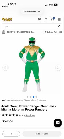 Green power ranger costume