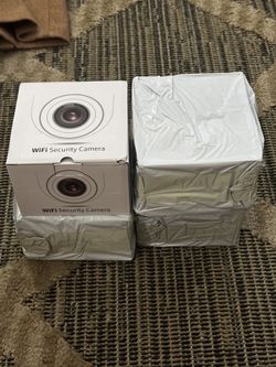 SET OF 4 AI WIRELESS WIFI SECURITY CAMERAS BRAND NEW WITH ALL ACCESSORIES INCLUDED 2 WAY AUDIO 4K VIDEO 24/7 RECORDING 