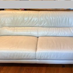Moving Sale  - Cream Leather Couch 