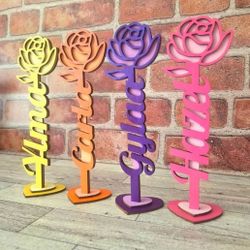 Custom Name Standing Rose For Gift