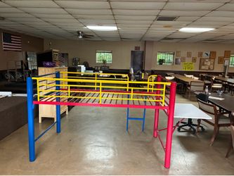 Colorful Twin metal loft bed