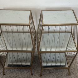 Gold Mirror Side Table/Night Stands