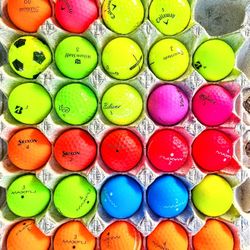 Hi Vis And White Golf Balls