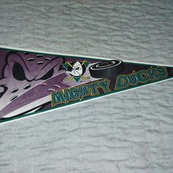Vintage Mighty Ducks Anaheim Felt Wincraft NHL Pennant 30x12 Hockey 90s EUC