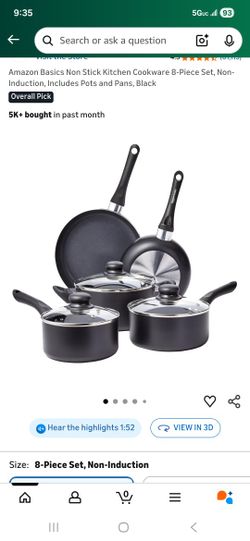 8 pc nonstick cookware set