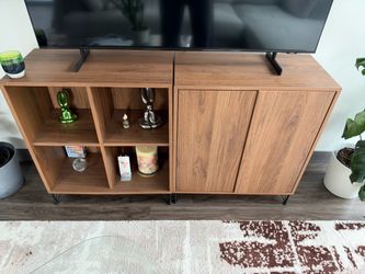 EKET Cabinets on Legs - Walnut Effect Media / TV Console Set