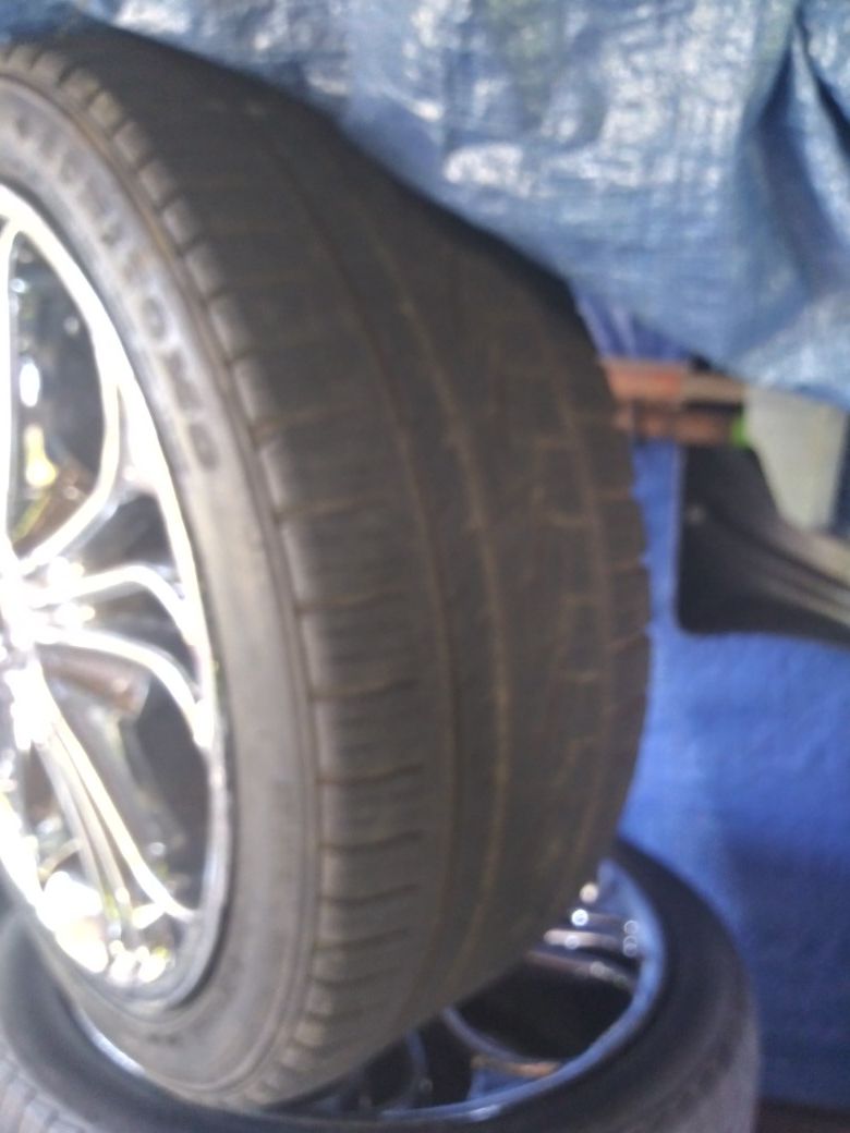 Tires with chrome rims
