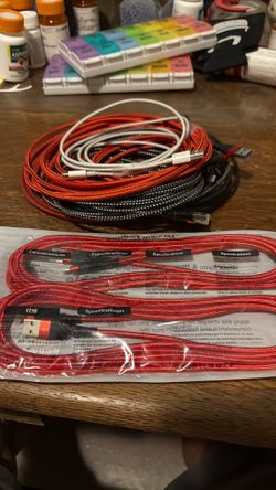 Nine iPhone 12 charger cords
