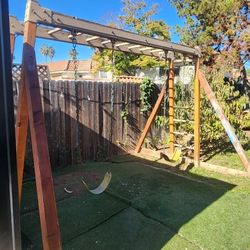 3 Swing Swingset with Monkey Bars