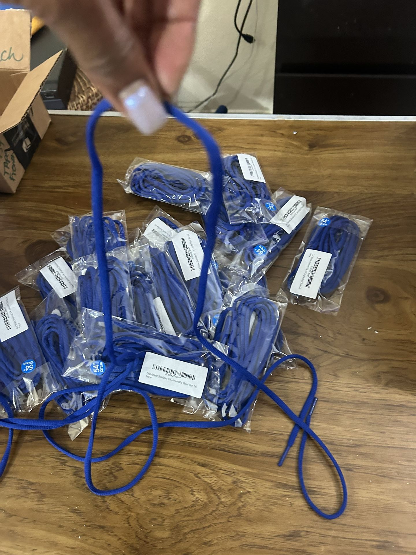 25 Sets Of Blue Shoe Laces/laces Can Also Be Used As Drawstrings