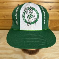 Vintage 80s Boston Celtics Sports Unlimited 3-Stripe Cap SnapBack Hat 