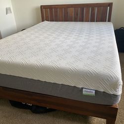 Queen Size Mattress & Solid Wood Bed frame   