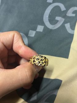 Fat 14k vermeil nugget ring 4 layers of gold