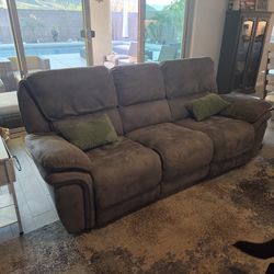 Gray Microsuede Couch