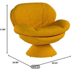 Mac Motion Comfort Leisure Accent Straw Fabric Swivel Pub Chair, Yellow