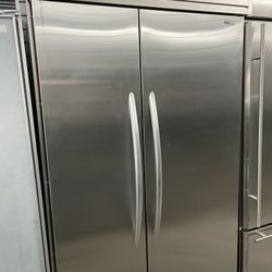 Kitchen Aid 42” Built In Refrigerator In Stainless Steel Used 
