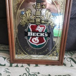 Vintage 90s Beck's Beer Mirror.  $30. Pickup In Oakdale 