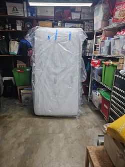 Serta Firm Twin Mattress, Foundation, Headboard, And Metal Rails