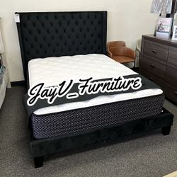 Queen Bed Frame With Mattress 