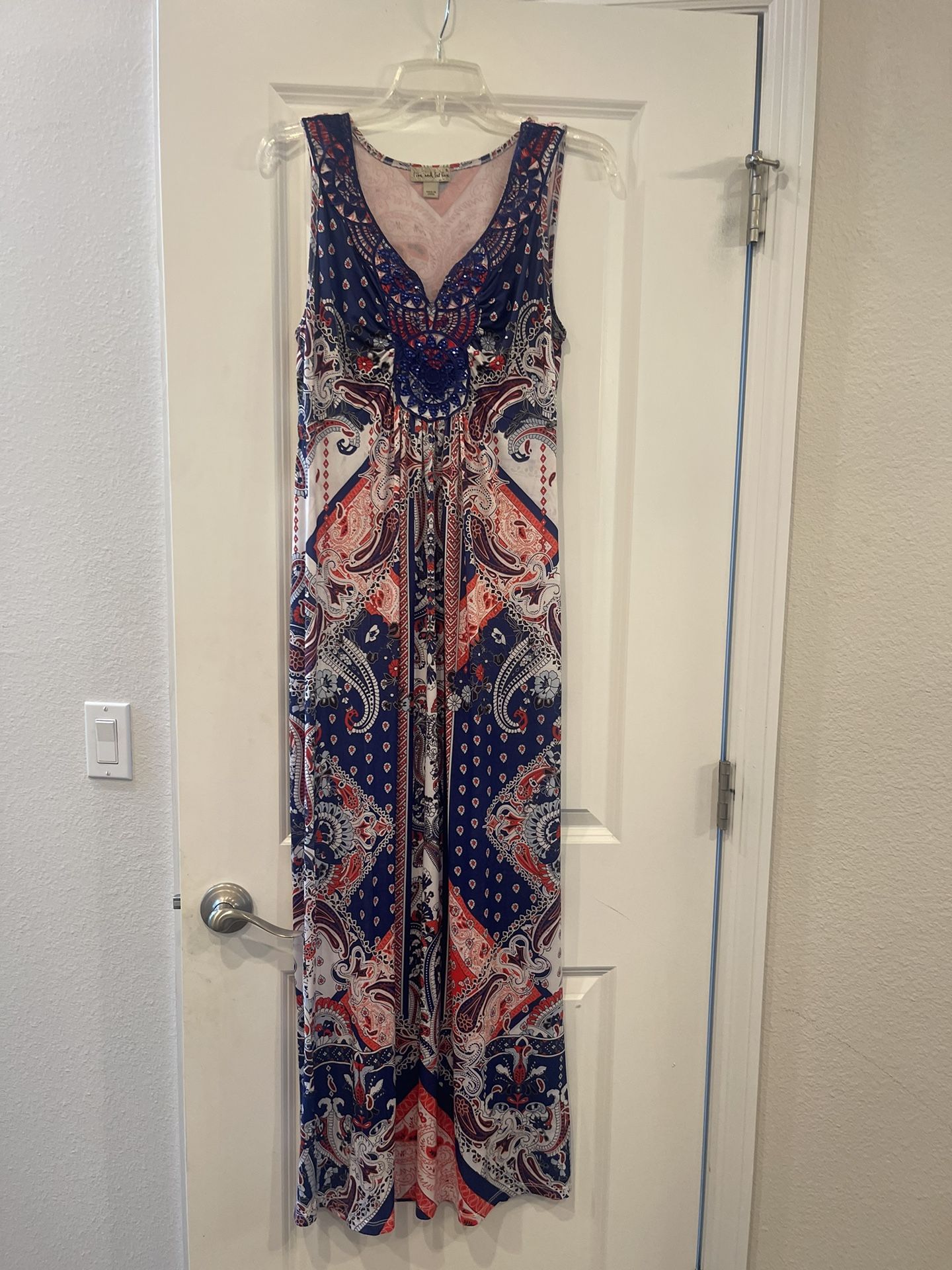 Red/white/Blue Ladies Maxi dress