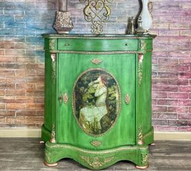 Beautiful green art deco tall Dresser/Sideboard