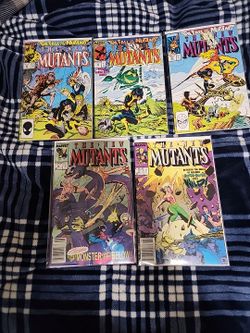 NEW MUTANTS #59,60,61,76,79 (LOT) MARVEL COMICS 1988