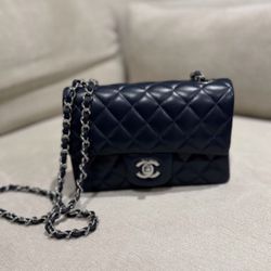Chanel TIMELESS CLASSIC FLAP MINI RECTANGULAR Navy Blue 
