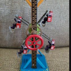 Vintage Tin Rotating Swing Amusement Park Collection Toy 