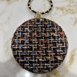 Alessia Tweed Circle Clutch / Round Bag Listing