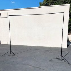 (NEW) $40 Heavy Duty Backdrop Stand 8.5x10 FT Adjustable Photography Background w/ Clips and Carry Bag