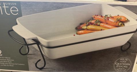 🍲 NEW Gibson Home Gracious Dining 2-Piece Bakeware Set