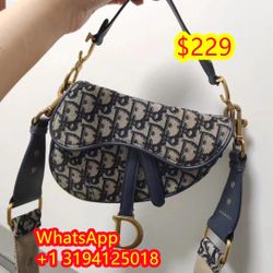 Dior - Mini Saddle Bag with Strap Blue Dior Oblique Jacquard - Women