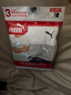 Puma 3-Pack Men's Crew Neck T-Shirts Large