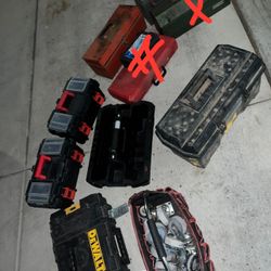 Tool Boxes With Miscellaneous Tools - Dewalt / Craftsman 