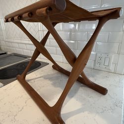 Teak & Leather Foot Rest